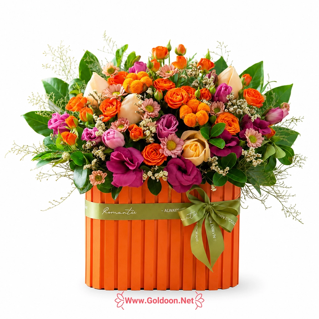 خرید آنلاین باکس گل کد 015 از فروشگاه گلدون،goldoon.net
